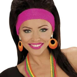 Neon Orange 80's Earrings<Party Delights Clearance