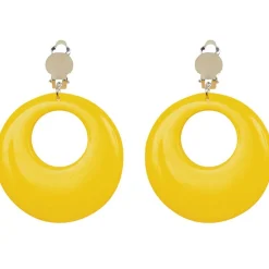 Neon Yellow 80's Earrings<Party Delights Sale