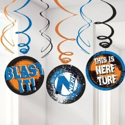 Nerf Party Hanging Swirl Decorations (6Pk)<Party Delights Outlet