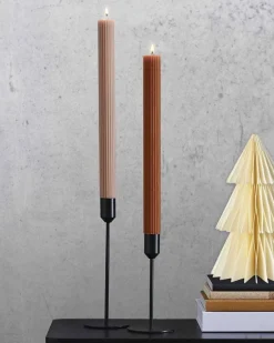 Party Delights Tableware<Neutral Ribbed Candles (2Pk)