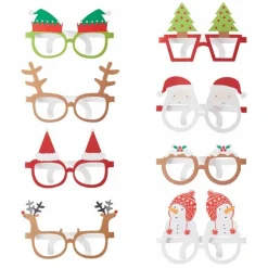 Novelty Christmas Glasses (8Pk)<Party Delights Discount