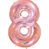 Number 8 Glitter Rose Gold Foil Balloon - 40"<Party Delights Outlet