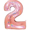 Number 2 Glitter Rose Gold Foil Balloon - 40"<Party Delights Clearance