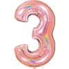 Number 3 Glitter Rose Gold Foil Balloon - 40"<Party Delights Clearance