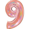 Number 9 Glitter Rose Gold Foil Balloon - 40"<Party Delights Clearance