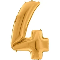 Number 4 Gold Foil Balloon - 64"<Party Delights Outlet