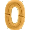 Number 0 Gold Foil Balloon - 64"<Party Delights Outlet