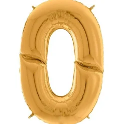 Number 0 Gold Foil Balloon - 64"<Party Delights Outlet