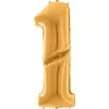 Number 1 Gold Foil Balloon - 64"<Party Delights Online
