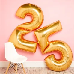 Number 6 Gold Foil Balloon - 64"<Party Delights Clearance