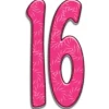 Number 16 Pink Cardboard Cutout - 173Cm X 92Cm<Party Delights Clearance