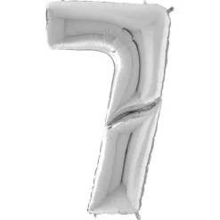 Number 7 Silver Foil Balloon - 64"<Party Delights Discount