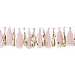 Oh Baby Pink & Gold Tassel Garland (16Pk)<Party Delights Hot
