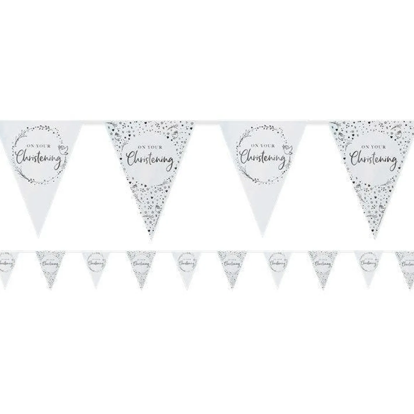 On Your Christening Blue Paper Bunting - 3.7M<Party Delights New
