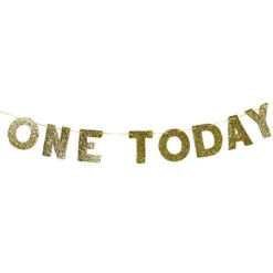 One Today Gold Glitter Banner - 2M<Party Delights Clearance