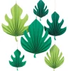 Palm Leaf Paper Fan Decorations (6Pk)<Party Delights Hot