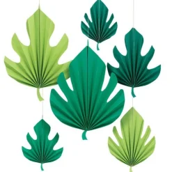 Palm Leaf Paper Fan Decorations (6Pk)<Party Delights Hot