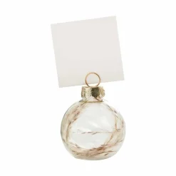 Party Delights Tableware<Pampas Filled Glass Bauble Place Card Holders - 5.5Cm (6Pk)