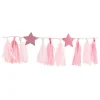 Pamper Party Pink Glitter Star Tassel Garland - 2M<Party Delights Clearance