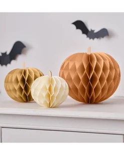 Party Delights Hanging Decorations<Paper Pumpkin Honeycomb Decorations (3Pk)