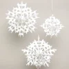 Paper Snowflake Hanging Fans - 30-40Cm (3Pk)<Party Delights Discount