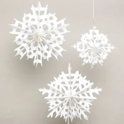 Party Delights Snowflake Decorations<Paper Snowflake Hanging Fans - 30-40Cm (3Pk)