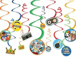 Party Town Swirl Decorations (12Pk)<Party Delights Outlet