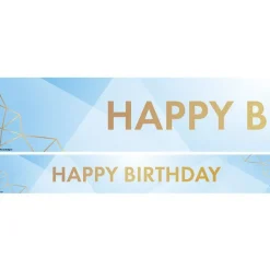 Pastel Blue Happy Birthday Paper Banners - 1M (3Pk)<Party Delights Discount