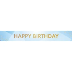 Pastel Blue Happy Birthday Paper Banners - 1M (3Pk)<Party Delights Discount