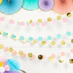Pastel Hanging String Decorations - 2.13M (6Pk)<Party Delights Outlet