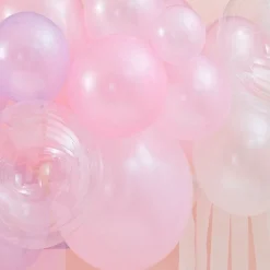 Pastel, Pearl & Ivory Balloon Arch With Streamers - 50 Balloons<Party Delights Best