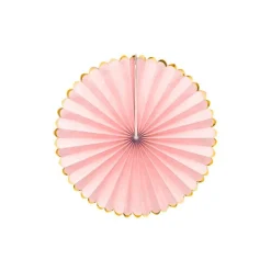 Pastel Pink & Gold Paper Fans (3Pk)<Party Delights