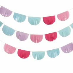 Pastel Tissue Paper Fringe Bunting - 3M<Party Delights Clearance
