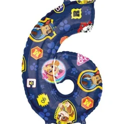 Paw Patrol Number 6 Foil Balloon - 26"<Party Delights Discount