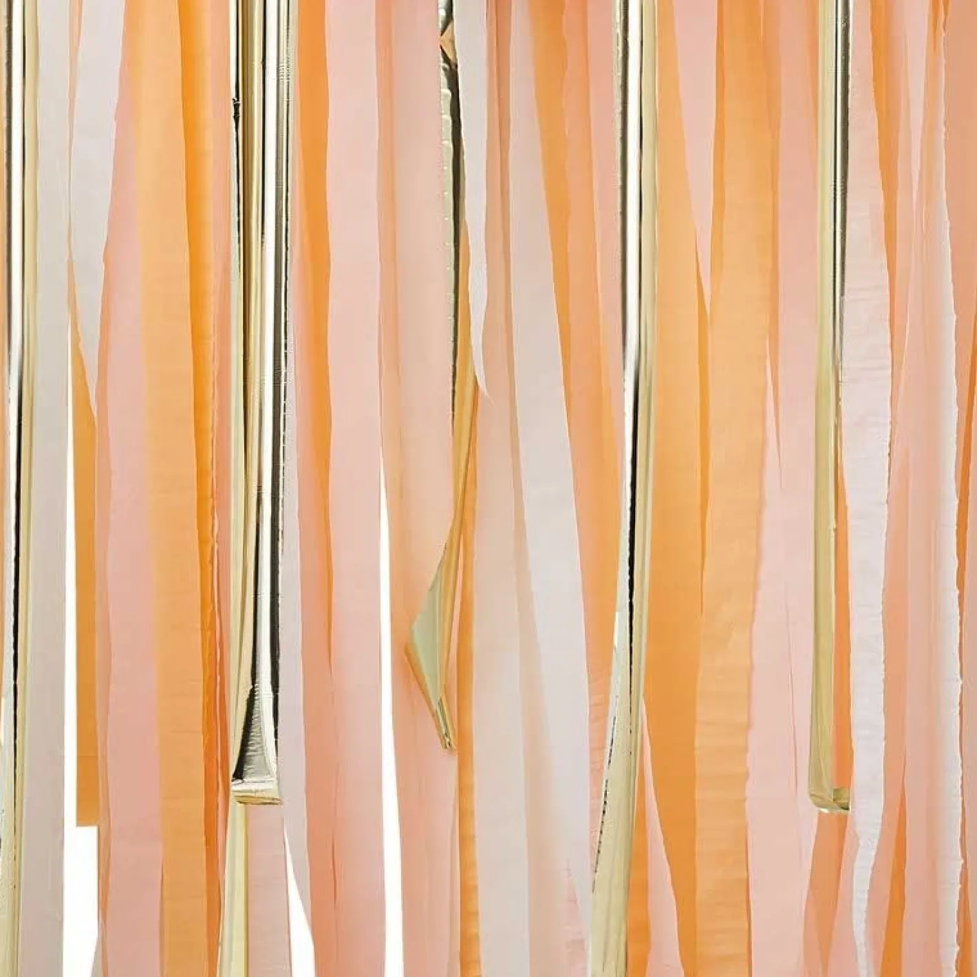 Peach & Gold Streamer Backdrop<Party Delights Online