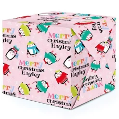 Party Delights Gift Wrapping<Penguin Sparkle Christmas Personalised Wrapping Paper - 62 X 100Cm Sheet