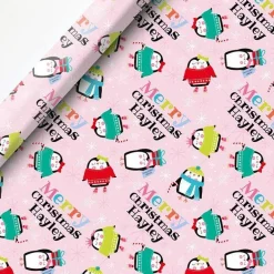 Party Delights Gift Wrapping<Penguin Sparkle Christmas Personalised Wrapping Paper - 62 X 100Cm Sheet