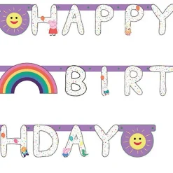 Peppa Pig 'Happy Birthday' Paper Letter Banner - 2.1M X 13Cm<Party Delights Best