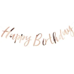 Pick & Mix Rose Gold "Happy Birthday" Paper Banner - 1.8M<Party Delights Discount