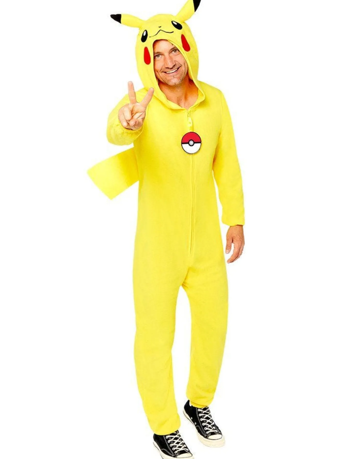 Party Delights Couples' Costumes<Pikachu Onesie - Adult Costume