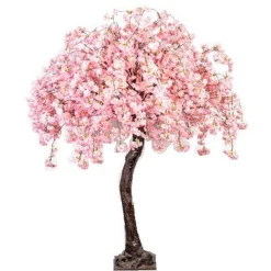 Pink Flowered Trailing Artificial Blossom Tree - 280Cm<Party Delights Online