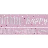 Pink 'Happy Birthday' Foil Banner - 2.75M<Party Delights New