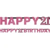 Pink 'Happy 21St Birthday' Holographic Paper Letter Banner - 2M<Party Delights Sale