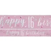 Pink 'Happy 16Th Birthday' Foil Banner - 2.75Cm<Party Delights Online