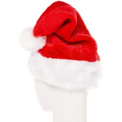 Plush Glitter Santa Hat<Party Delights Clearance