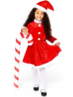 Kids' Party Delights Kids'<Plush Miss Santa Dress - Child Costume