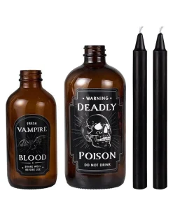Party Delights Halloween Home Decor<Potion Label Jars Candle Holders (2Pk)