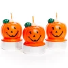 Party Delights Lights<Pumpkin Tea Light Candles - 5Cm (3Pk)