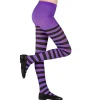 Party Delights Costume Accessories<Purple & Black Tights - Child 7-10 Years