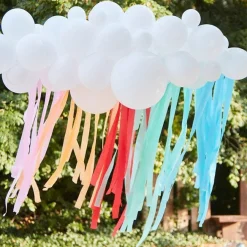 Rainbow Balloon Cloud Backdrop Kit - 40 Balloons<Party Delights Online